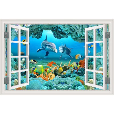 Nature Landscape Flowers 3D Window Art Wall Decal Waterproof Removable Wallpaper Scenery Mural Sticker Home Decor Poster: ZN22