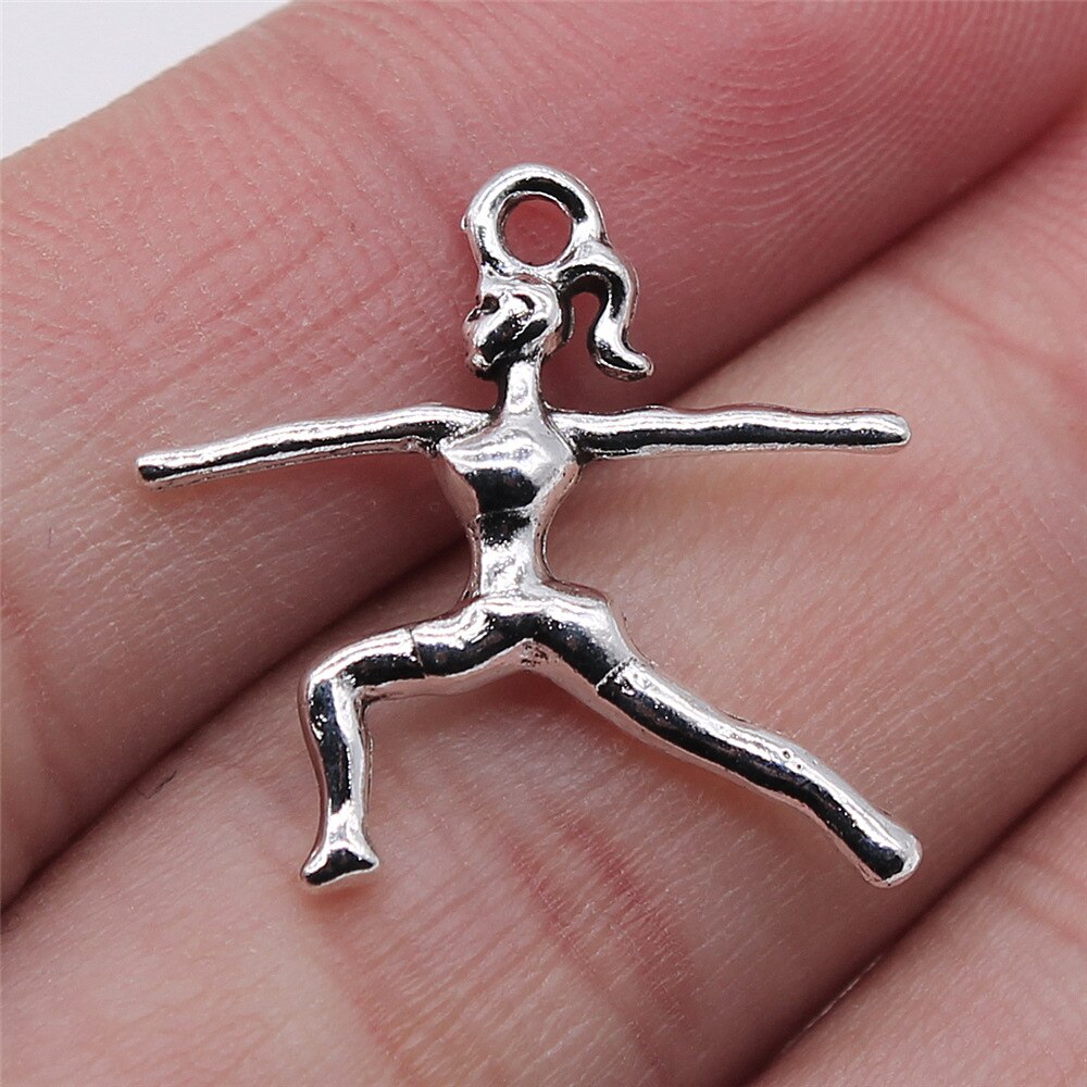 20 stks / partij Charms Gymnastiek Antiek Zilver Kleur Gymnastiek Charms Sieraden Bevindingen DIY Gym Charms Sport: B14527-21x23mm