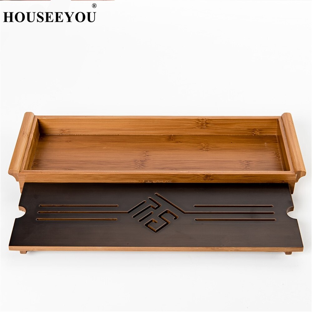 Bandejas de té de bambú de estilo chino, plato de taza, bandeja de servicio tradicional, accesorios de cocina para el hogar, Kung Fu