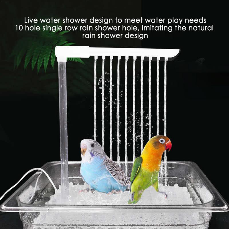 Bañera automática de ducha para pájaros, bañera automática para pájaros con regulador, piscina para mascotas pequeñas, loros y pájaros