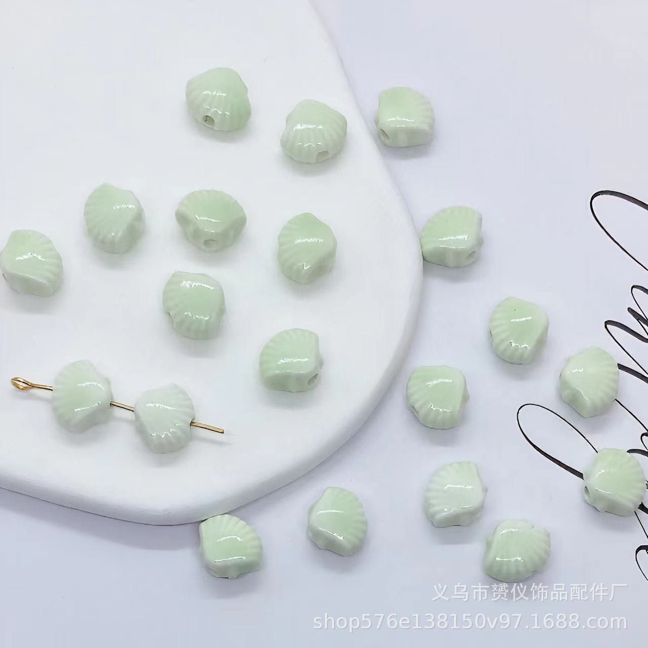10pcs/lot 10x12MM Small Shell Beads Charms Ceramic Spacer Loose Beads For Jewelry Making DIY Bracelet Earring Accessories: Lavender