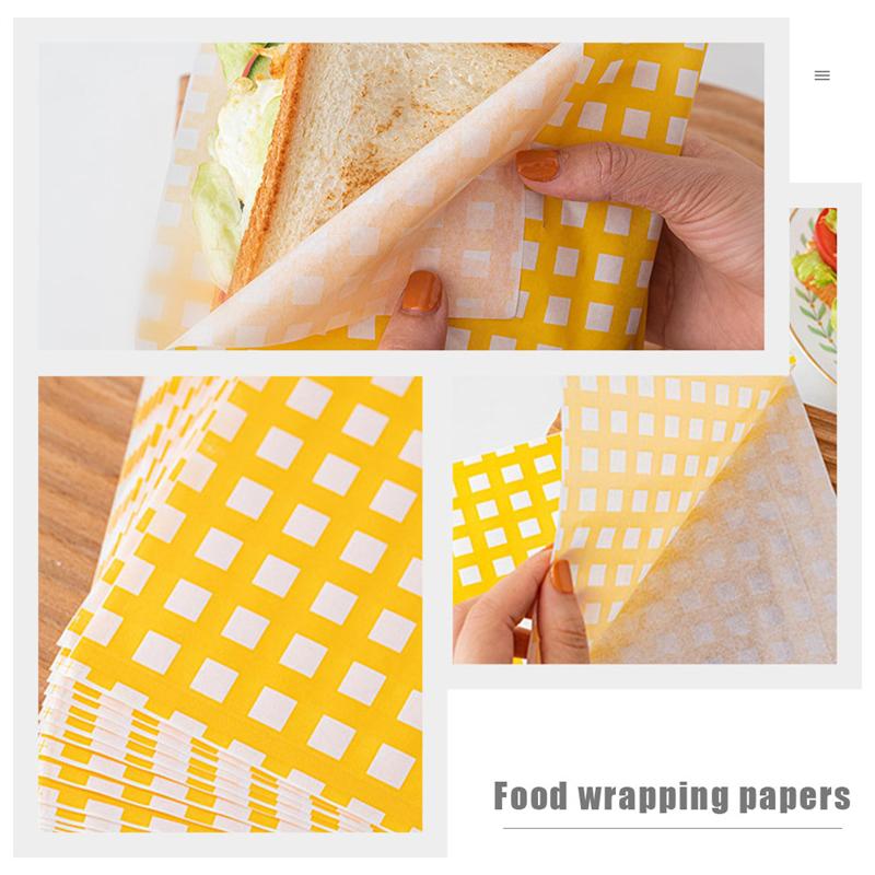 100 stücke Fett-nachweisen Verpackung Papiere Öl-Beweis Sandwich Verpackung Sandwich Packpapier Verpackung Papier Tasche Öl Papier
