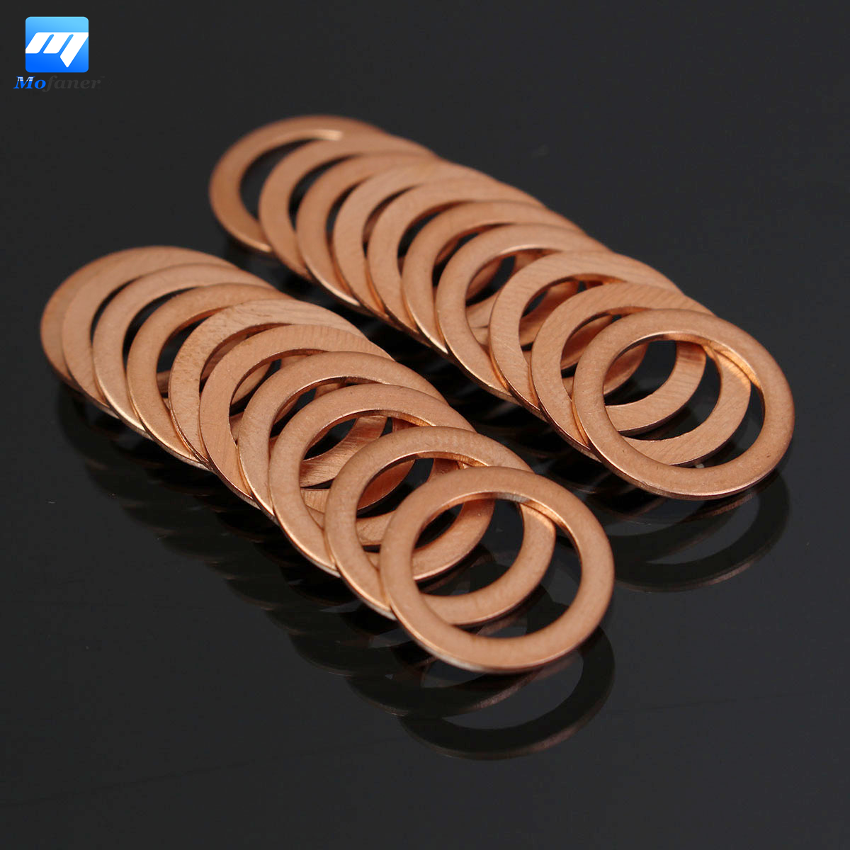 20pcs M10 10mm Motorcycle Braided Clutch Brake Hose Banjo Seal Copper Crush Washer