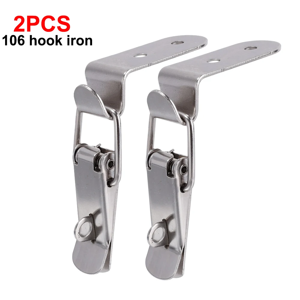 Holzkisten-Haspeln, Klemmhaken, Federverschlüsse aus Edelstahl, 90-Grad-Schnalle mit Entenmund, Hakenboxen, Kniehebelklemmen-Haspeln: Weiß