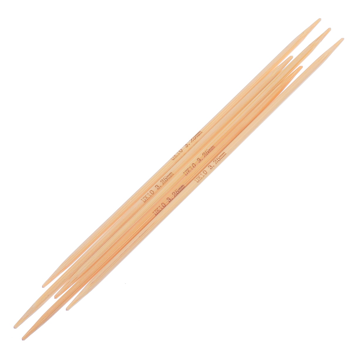 Bamboe Breinaalden Natuurlijke Dubbele Wees UK10 3.25mm, 15 cm lange, 5 Stuks