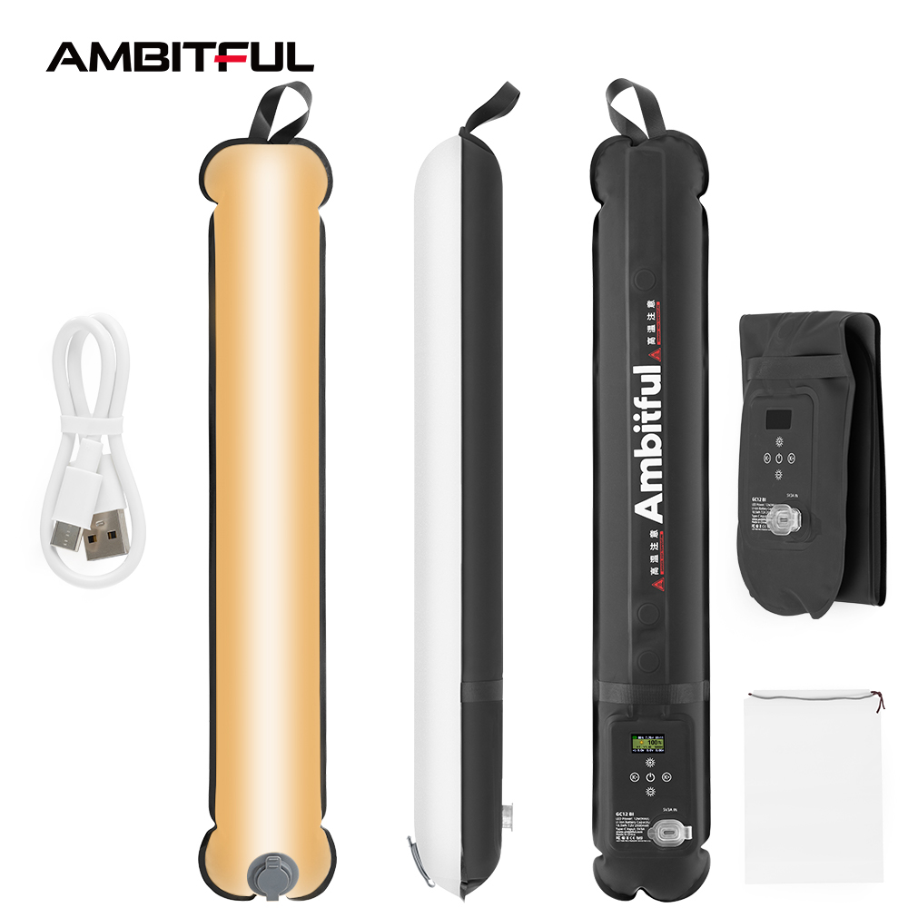 Ambitful GC12 Gold Crow 12 flexibele fotografieverlichting luchtlicht 2700K-6500K draagbare LED zacht licht opblaasbaar