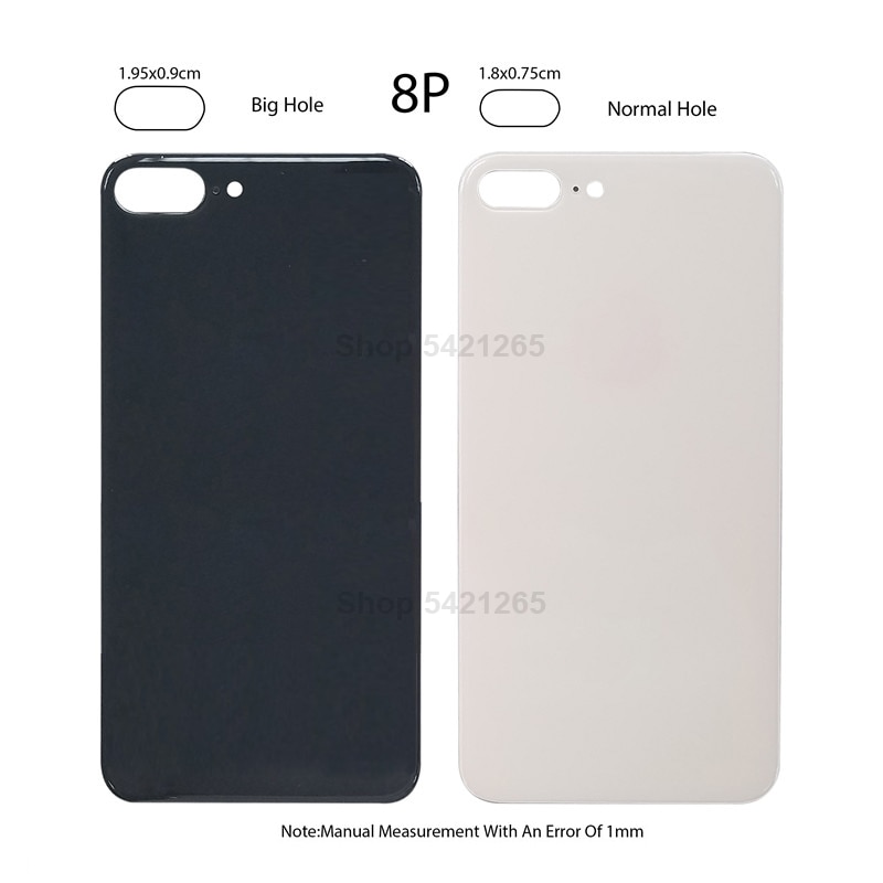 Big Hole Back Glass Replacement parts For iPhone 8 8plus Battery Cover Rear Door Housing for iphone 8 8P with Camera Lens Frame