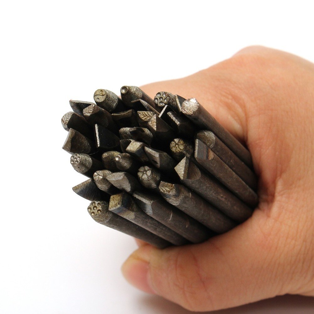 36x Jewelry Metal Work Tools Stamp Set Punch Gold Engraving Tools Kits