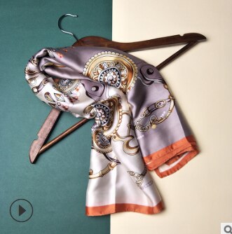 90*90cm top silke superior kæde tørklæder kvinder foulard firkantet hijab tørklæde dame sjal wrap lydpotte pareo kvinde hijab: 3