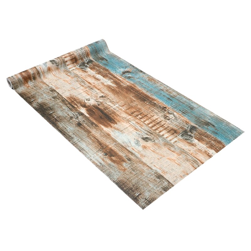 6M Vinyl 3D Rustic Wood Plank Self Adhesive Wallpaper Furniture Wall Stickers: Default Title