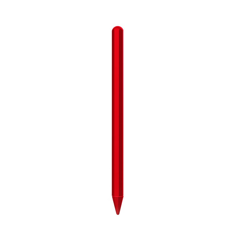 Pen Nib Protector Silicone Sleeve Grip Skin Cover Holder for Apple Pencil 2 PR: Red