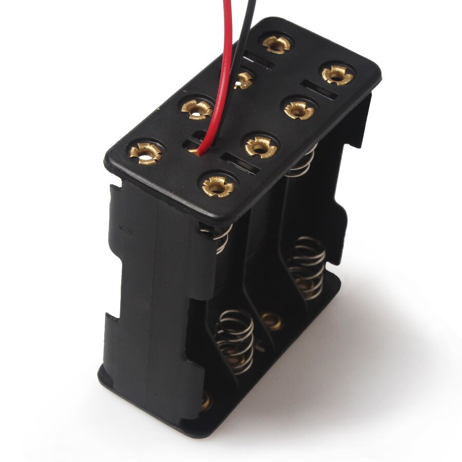 20 pz/lotto 8x1.5 v AAA Batteria di Clip a Molla di Supporto di Plastica Nera Scatola di Scatola di Plastica Trasparente Per La Batteria Ricaricabile