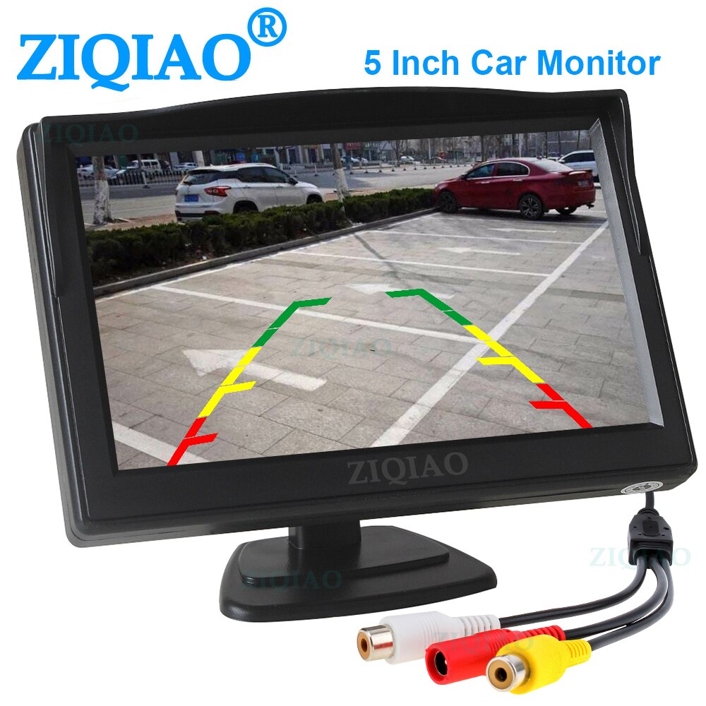 Ziqiao 5 Inch Lcd Kleur Auto Monitor 2 Rca Video Kanalen Ingang Omkeren Rear View Monitor