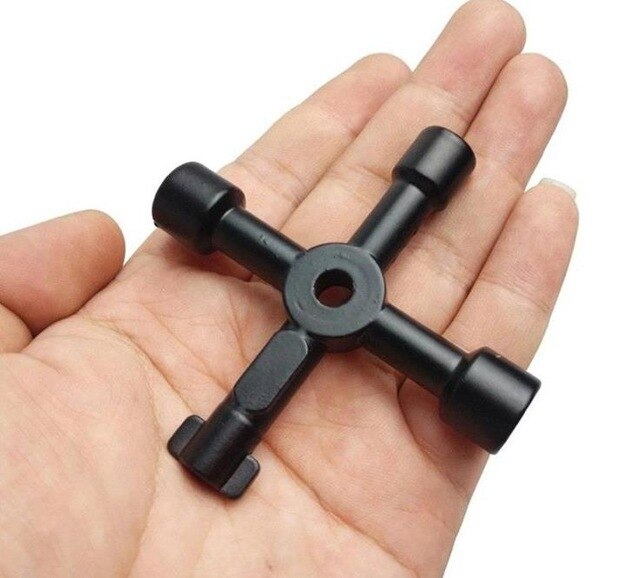 Multifunction Universal Triangle Wrench Key Plumber Keys Triangle For Gas Electric Meter Cabinets Bleed Radiators: black