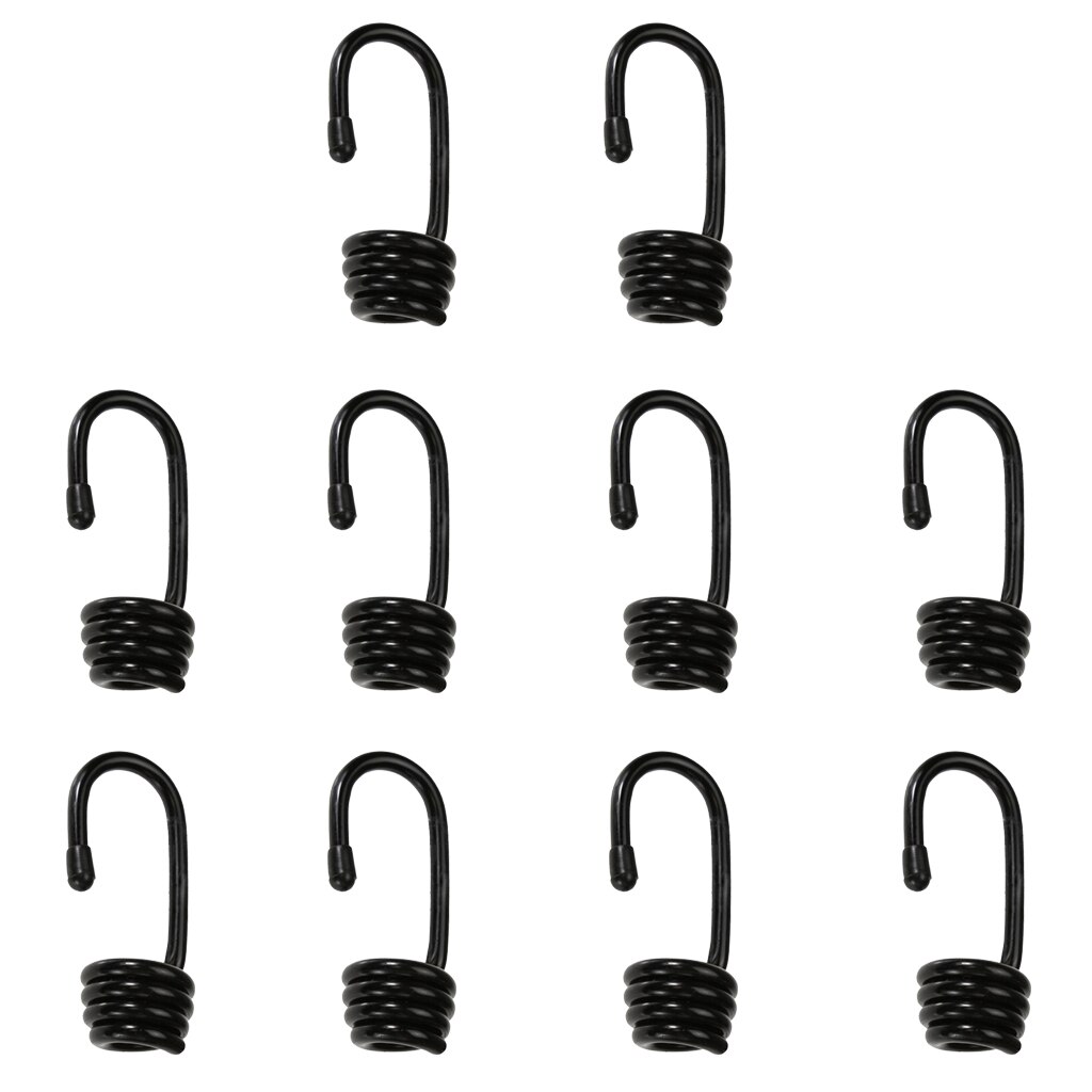 10 pièces/ensemble enduit spirale acier fil fin crochets pour 6mm Marine Kayak pont choc cordon élastique corde bagages arrimage sangle bricolage