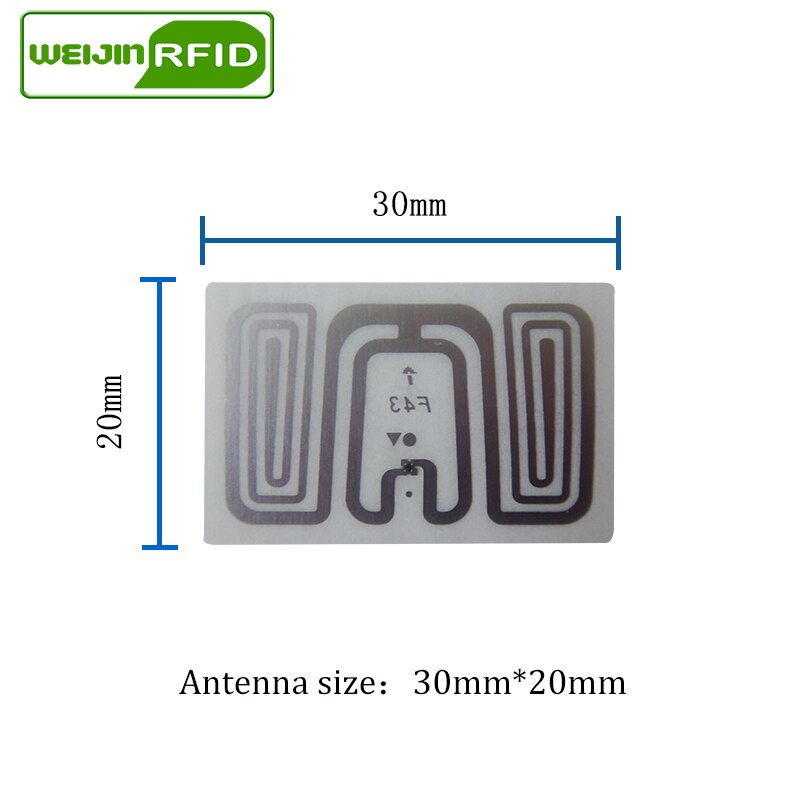 UHF RFID tag EPC 6C sticker Impinj F43 wet inlay 915mhz868mhz860-960MHZ 100pcs adhesive passive RFID label