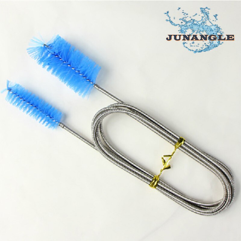 Hu Dubbele Borstel Fish Tank Rvs Lente Schoonmaakproducten Filter Slang