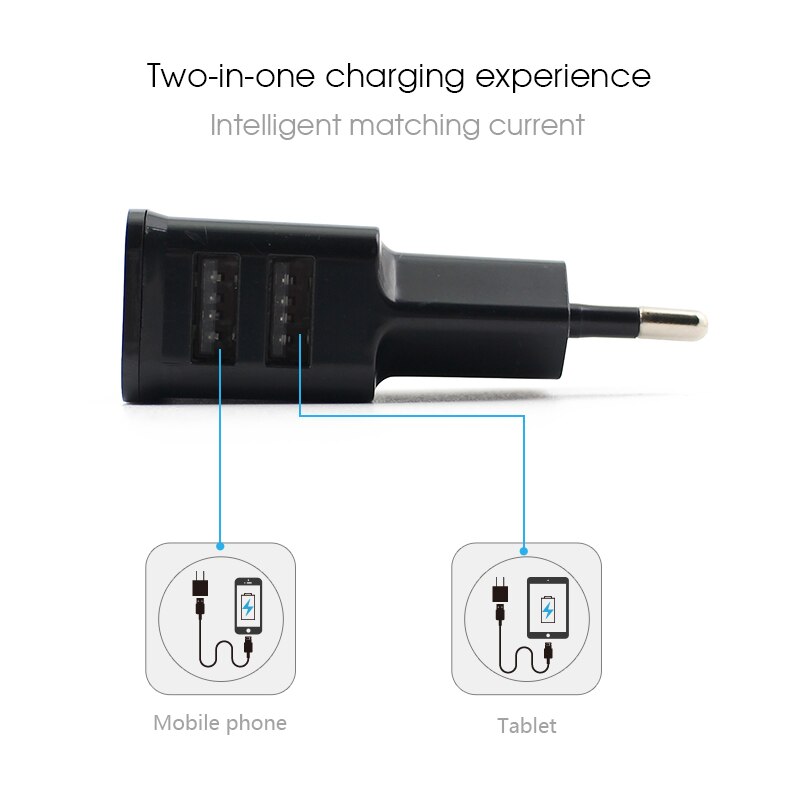 Universal AC Adapter DC 5V Power Supply 2A AC TO DC 220C TO 5V Charger EU Plug Mobile Phone Charger Power Adapter Double Port