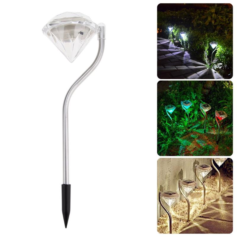 4 st solar led diamantlampa landskap innergårdsbelysning trädgårdsväg vägg gräsmatta dekoration utomhus villa ljus