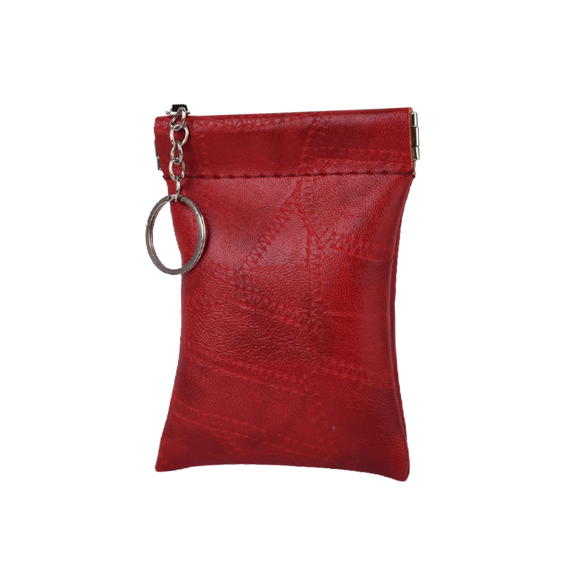 High Capacity Key Wallet Women Men Coin Housekeeper Keychain Purse Organizer Bag Car Keys Cover Simple Key Holder Case: Red