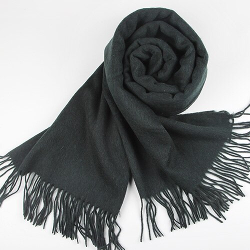 FURTALK 100% bufanda de lana de cordero para mujer Cachemira bufanda de lana Pashmina Bandana invierno otoño bufanda larga Mujer chales foulard femme: Dark green