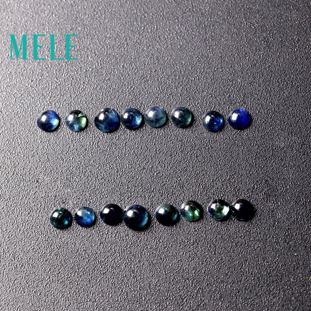 MELE Natural Blue Sapphire loose gemstone for jewelry making,3-3.5mm Round 2.6ct 16p fine jewelry DIYstones with