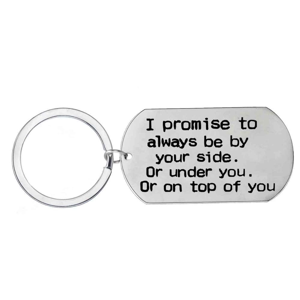 Sleutelhanger Familie Echtgenoot Boyfriend Sleutelhanger Tags Rvs Charm Valentijnsdag Vriendje Sleutelhangers: I Promise To