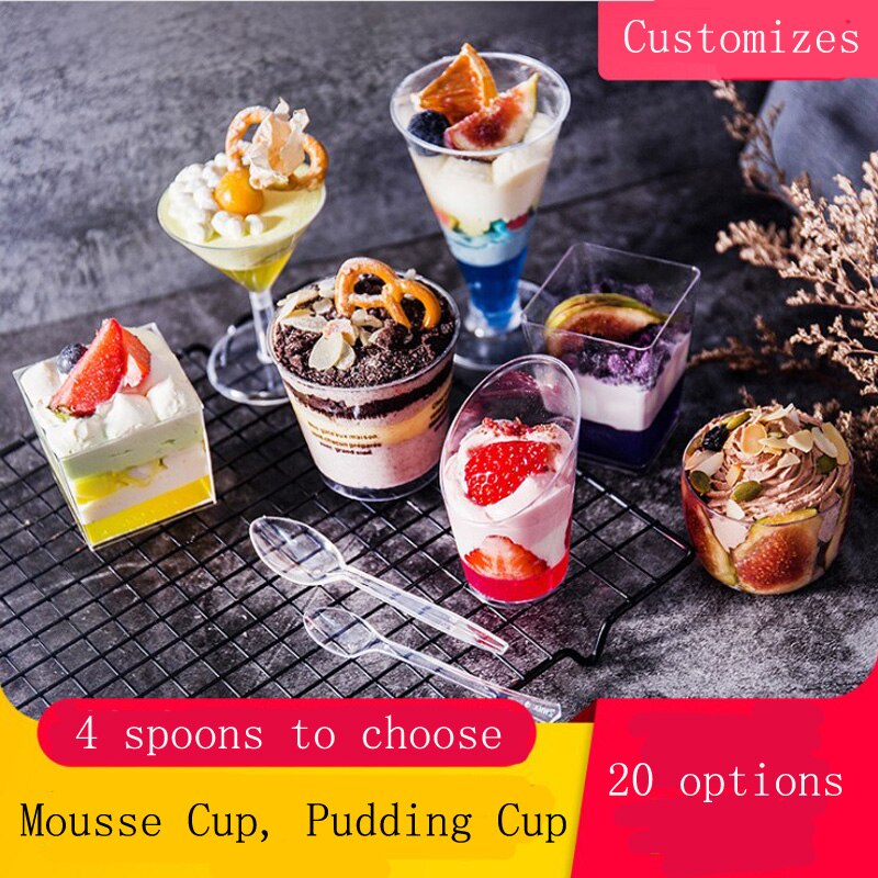 manufacturers Small capacity PS plastic Pudding Mousse Cup Wood Bran Dessert Cup Jelly Cup TIRAMISU INJECTION Cup water bottle