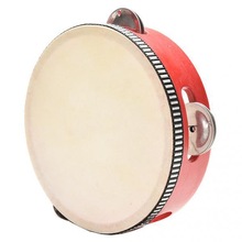 Pædagogisk legetøj musikalsk tamburin beat instrument håndtromle rød