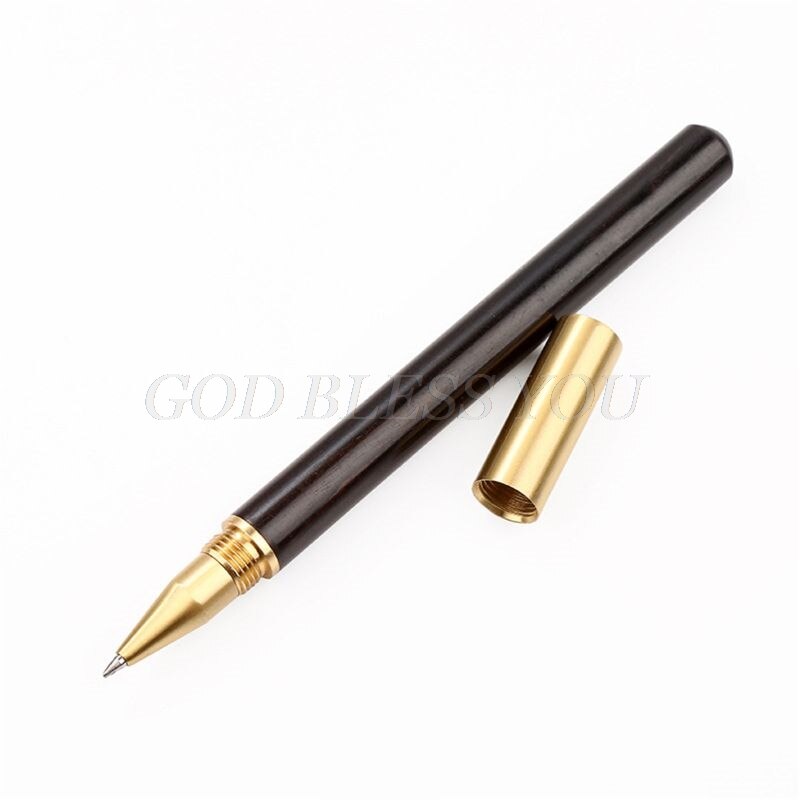 Vintage Wood Body Ballpoint Pen Ball Pens Brass Ball Roller Pen Metal Stationery School Supplies: A