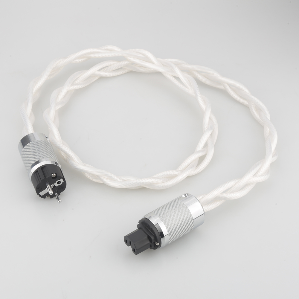 Hifi hopea virtajohto 5n cc yksikide us/eu ac audiophile audiovahvistin dac suodatin hiilikuitu rodium pinnoitus pistoke