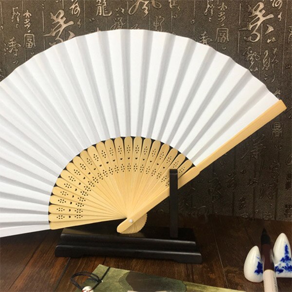 30 PCS folding Paper hand fan custom halloween ladies baby shower wedding favors birthday party decoration(white)