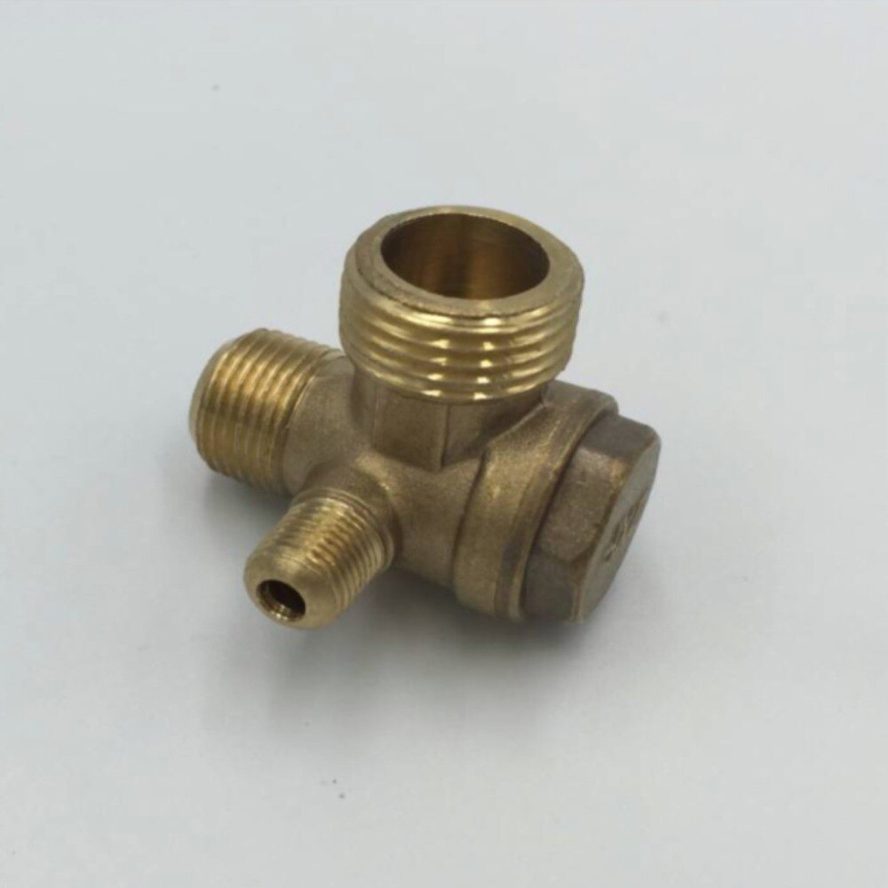 1Pcs 3 Port Brass Male Threaded Check Valve Connector Tool for Air
