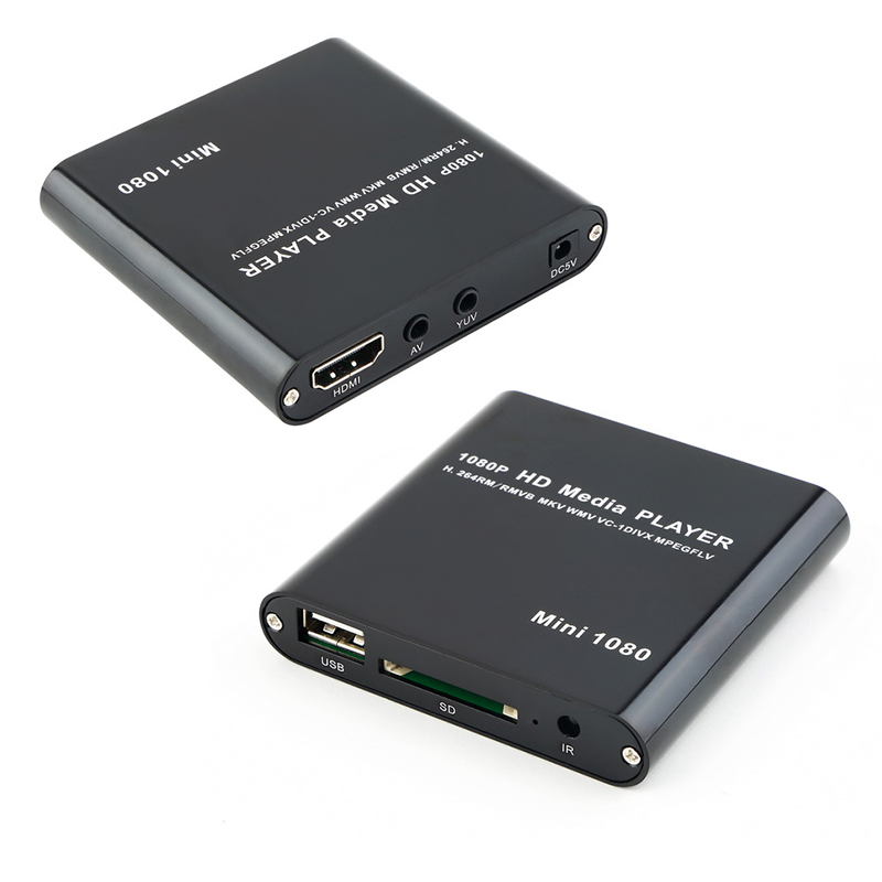 Kebidumei 1080P mini USB lettore HDD esterno pieno HD con lettore di schede SD MMC supporto ospite Mkv Hdd lettore multimediale compatibile HDMI