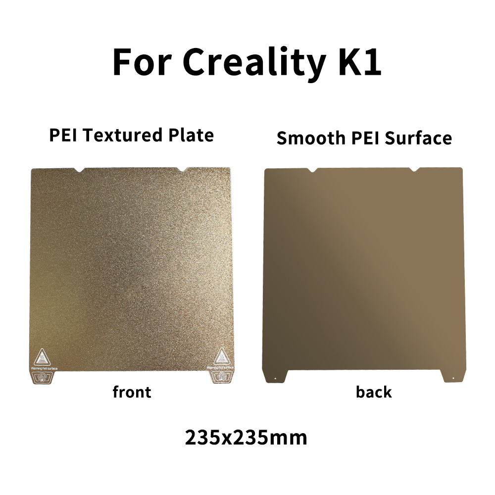 Foglio PEI per Creality K1/K1 MAX Ender 3 S1 pro Ender3 S1/5 S1 Struttura piastra in acciaio PEI Lamiera di acciaio per molle Buid Piastra liscia PEl: Rosso