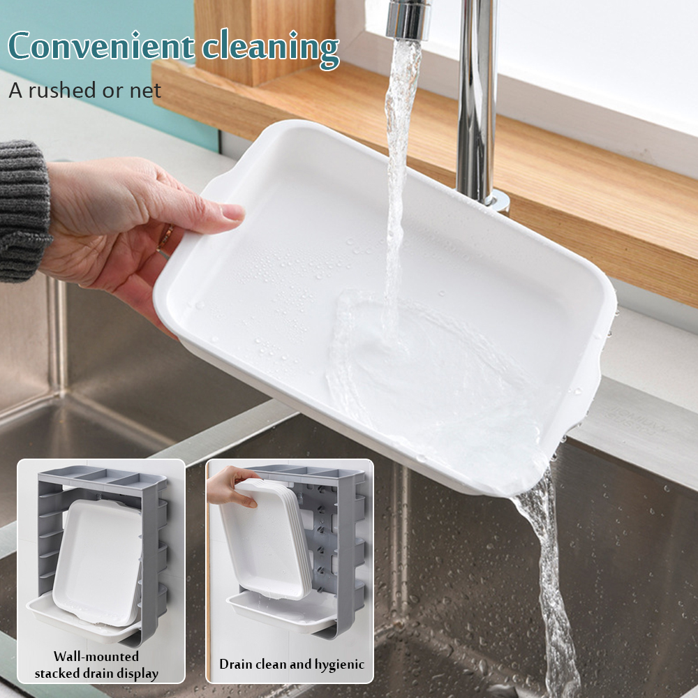 Plateau de rangement de légumes et de fruits à 6 niveaux, étagère murale multifonctionnelle de cuisine, ensemble de rangement de fournitures de cuisine