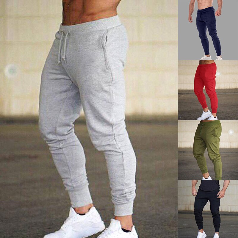 Mannen Gym Broek Katoen Potlood Broek Bodybuilding Trekkoord Jogger Broek SAL99