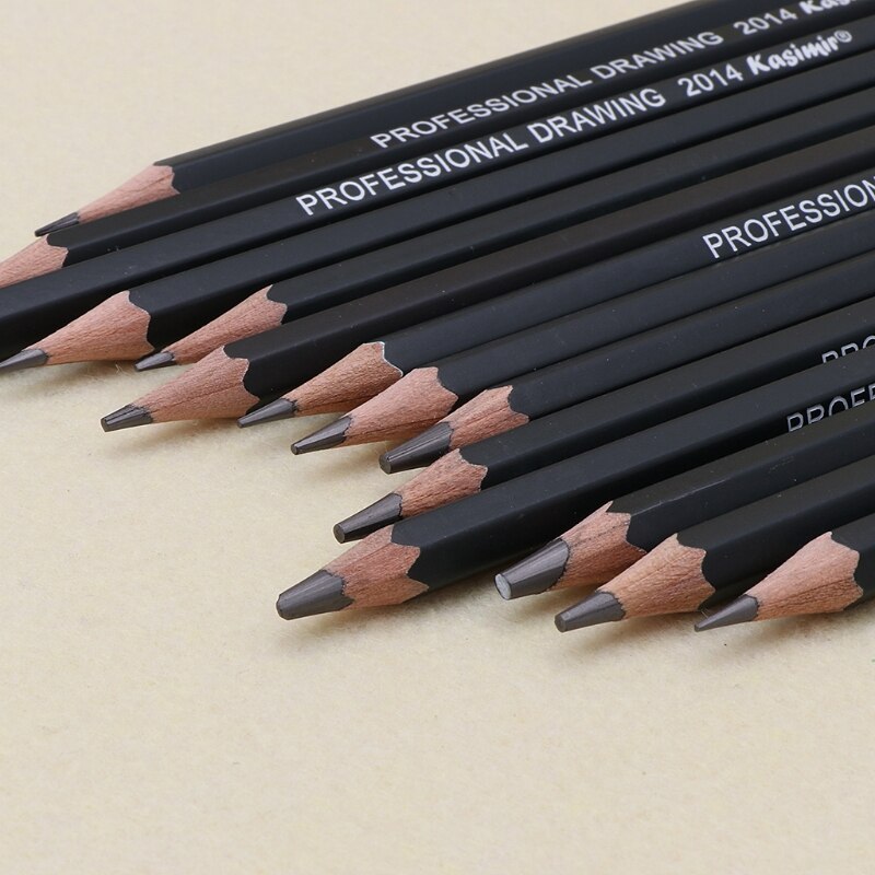 14 Pcs Art Sketch Drawing Writing Pencil 12B 10B 8B 7B 6B 5B 4B 3B 2B 1B HB 2H 4H 6H School Stationery Supplies