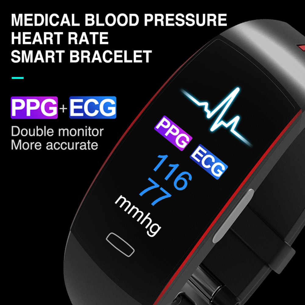 MHKBD PPG EKG Blutdruck Smart-Armband Sport Herz Rate Schrittzähler Armband Wetter Bericht IP67 Wasserdichte Farbe Uhr