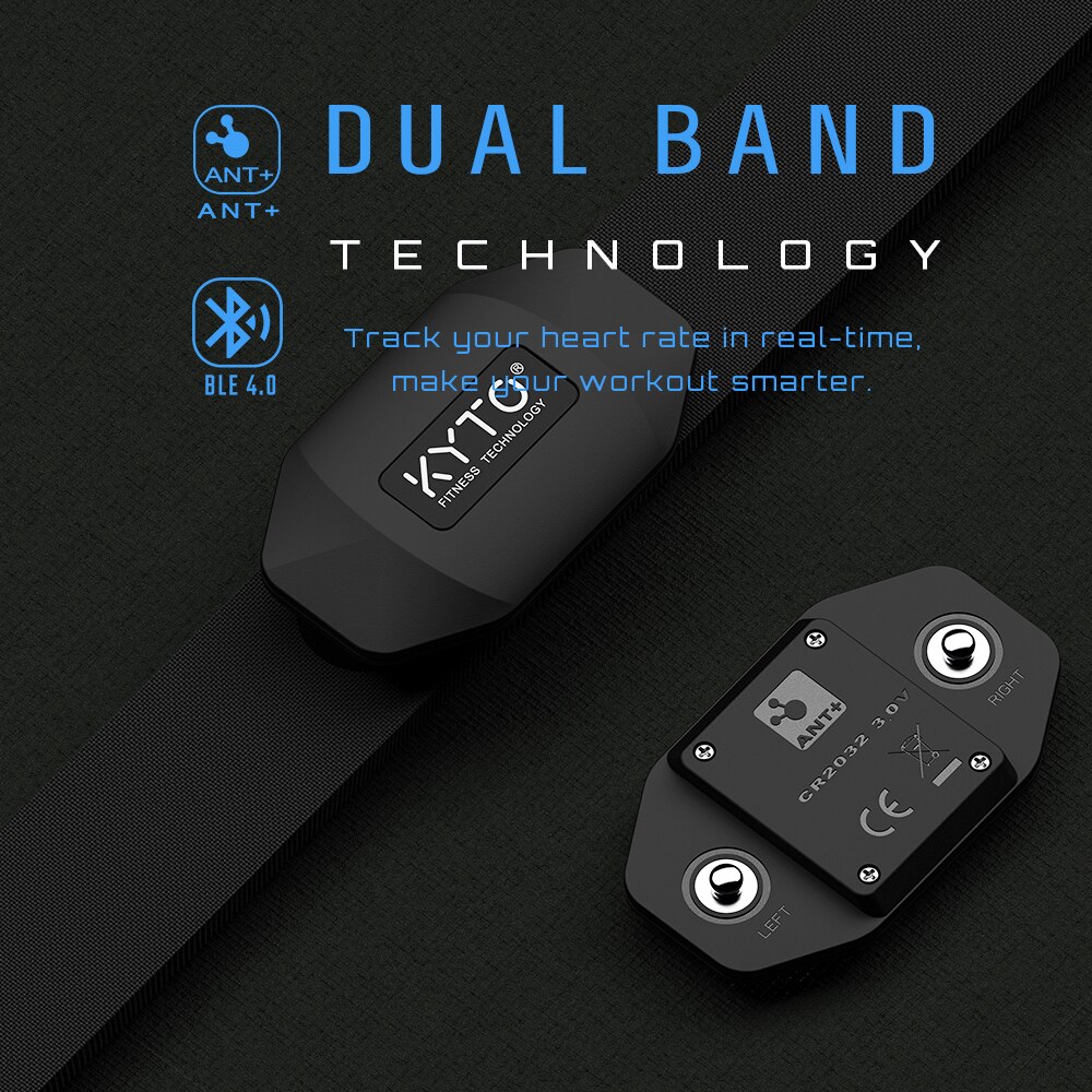 KYTO – moniteur de fréquence cardiaque, sangle de poitrine, Bluetooth 4.0 ANT, capteur de Fitness, Compatible avec ceinture Wahoo Polar Garmin