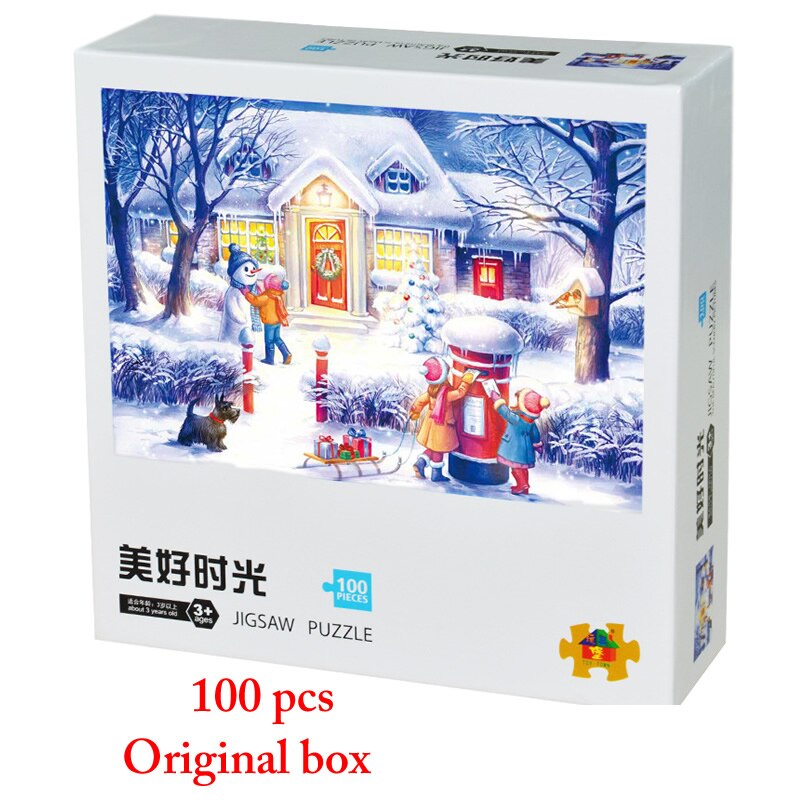 100 stücke von karton puzzle, verschiedene muster, pädagogisches pädagogisches spielzeug, geben kinder die beste geburtstag NSWOB: good time