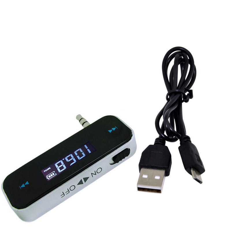 Mini transmisor de Radio FM inalámbrico para coche, modulador manos libres, transmisor, pantalla LCD con Cable, accesorios interiores, 3,5mm: Default Title
