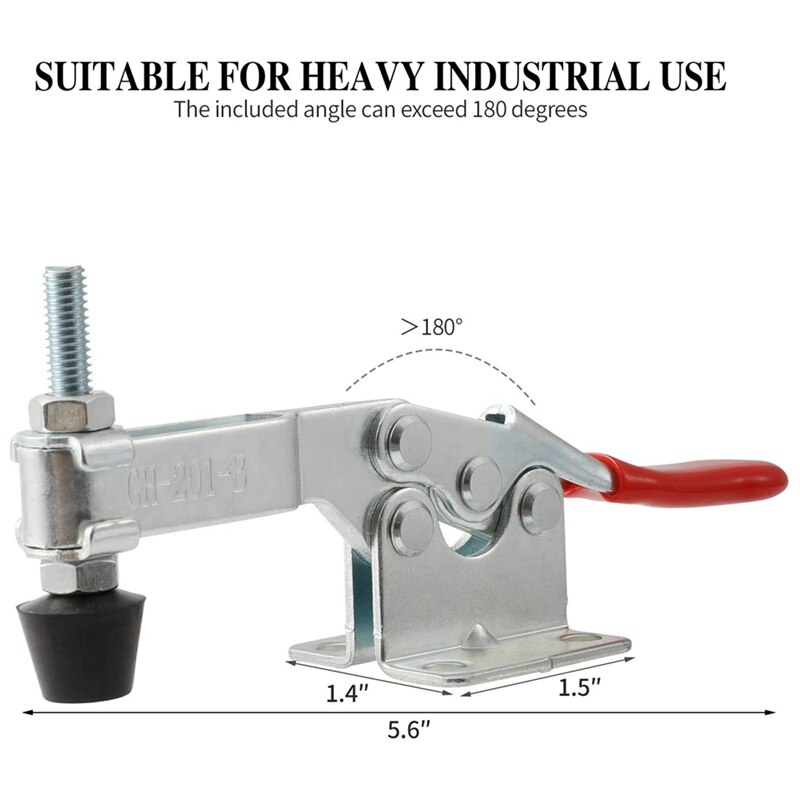 6 Pcs Handje Toggle Klink Klem 201B,220 Lbs Holding Capaciteit Horizontale Klem Horizontale Quick Release Toggle Clamp