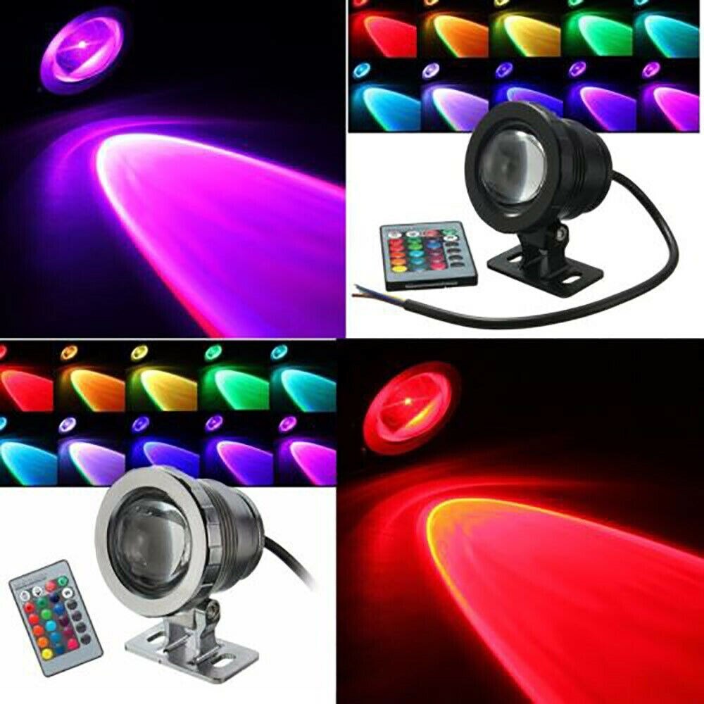 Waterproof RGB LED Flood Light Underwater Fountain Pool Pond Aquarium Spotlight Bulb Lamp Outdoor Garden AC DC 12V 110V 220V