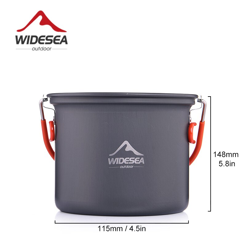 Widesea Camping Benodigdheden Aluminium Opknoping Pot Keuken Voor Outdoor Cooking Anti-aanbak Kookgerei 2 ~ 3 Personen Voor Toerisme Hike Picknick