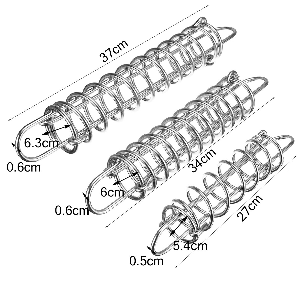 270/340/370mm AISI Boat Docking Mooring Spring Damper Stainless Steel Boat Snubber Marine Max Load 1000KG Corrosion Resistance