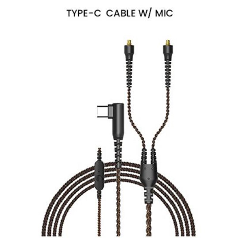 MMCX Wireless Bluetooth Cable Upgrade Module Wire 3.5MM/TYPE-C/bluetooth Connector Volume Control with microphone earphone cable: type c with mic