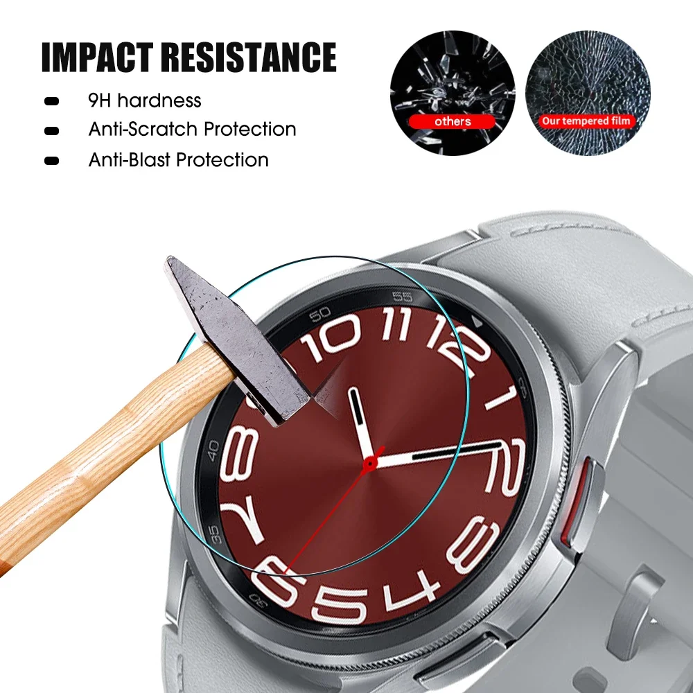 Protector de pantalla para Galaxy Watch 6 Active 2 3 4 6 Classic 5 Pro película protectora de vidrio templado para Samsung Gear S2 S3 Frontier