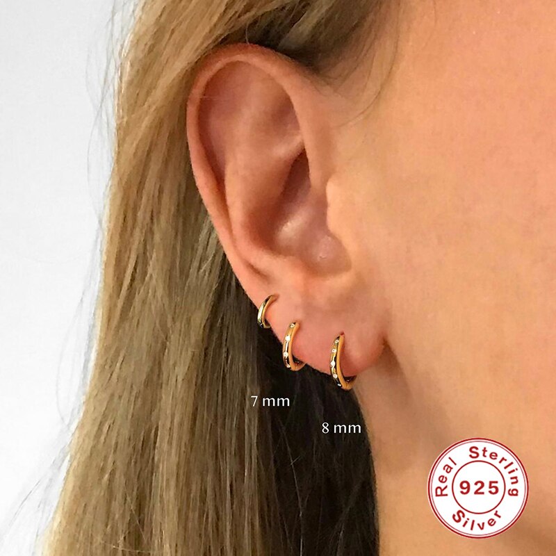Inmaker Minimale Zirkoon Hoepel Oorbellen 925 Sterling Zilver Kraakbeen Kleine Helix Piercing Conch Oorlel Tragus Cirkel Mannen Hoops