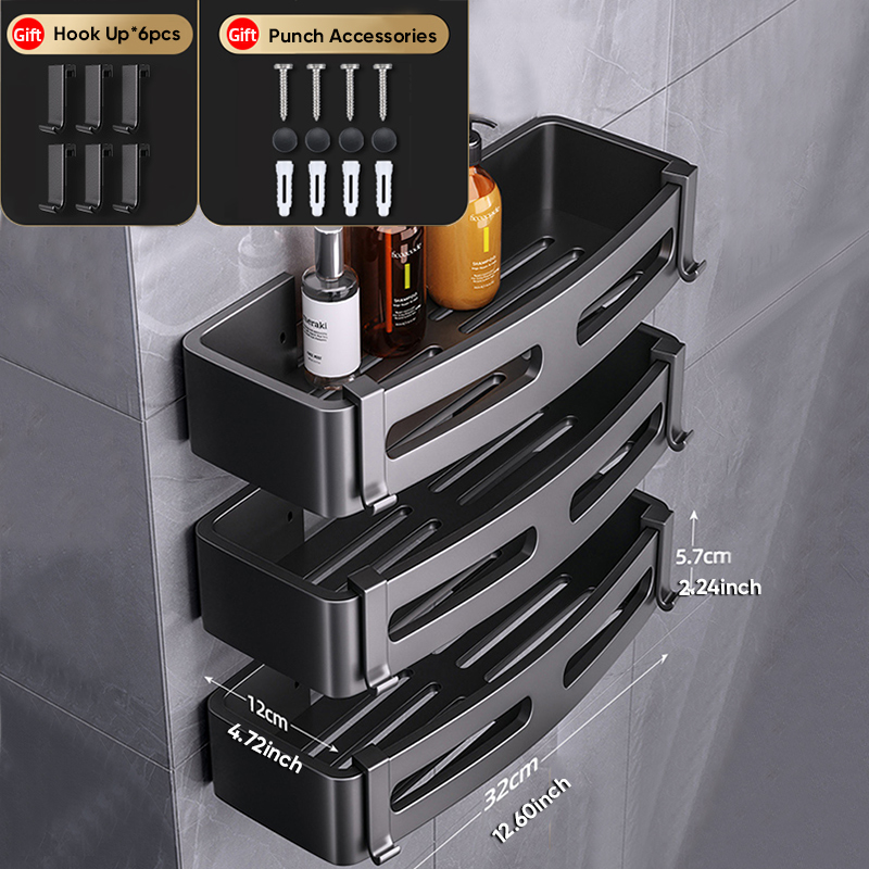 Badezimmer Regal Dusche Regale Ecke Regal Aluminium Wand Halterung Dusche Storage Rack Halter Bad Veranstalter Home Appliance